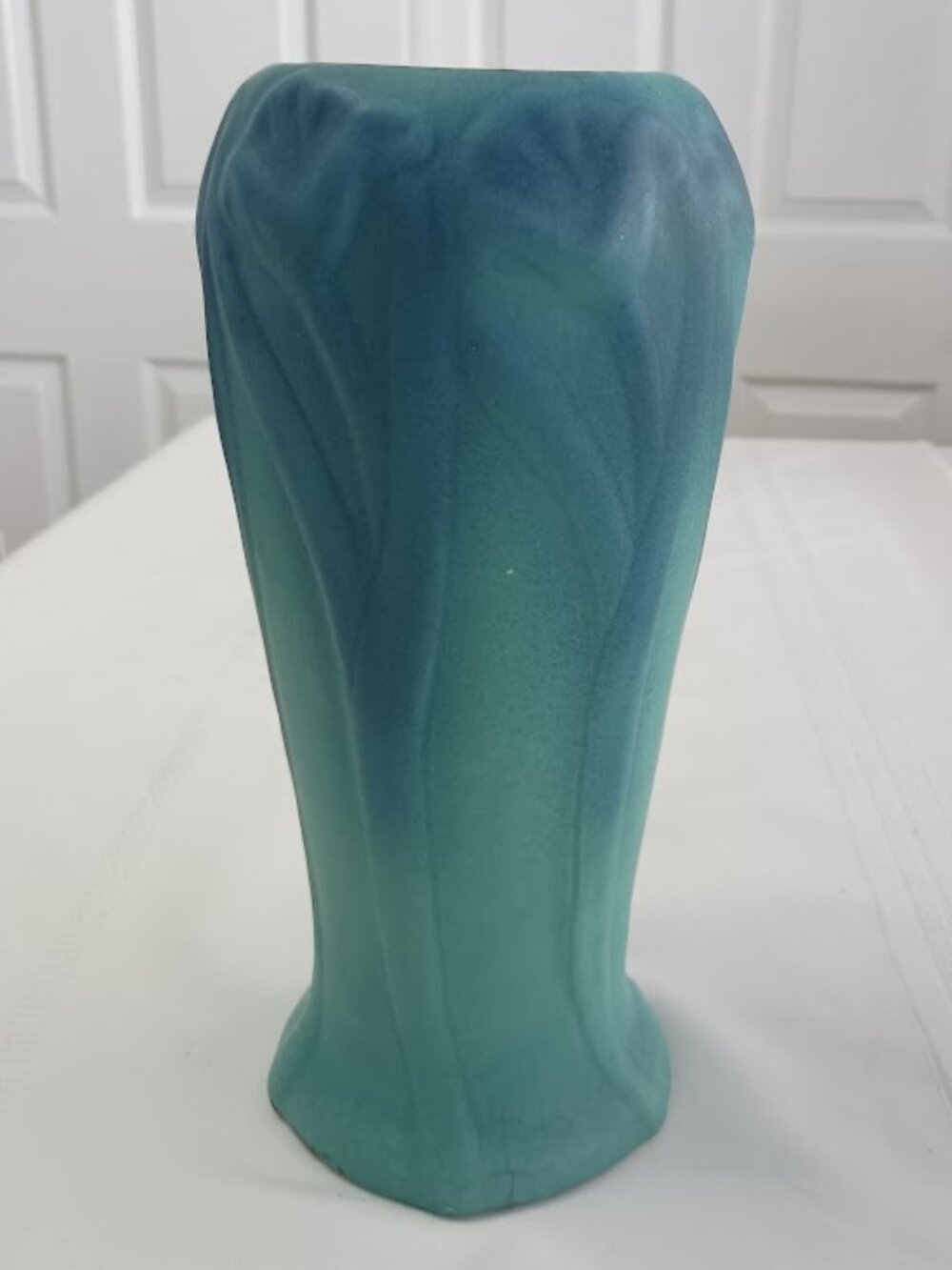 Vintage Van Briggle Art Pottery Turquoise Vase - 10" Tall